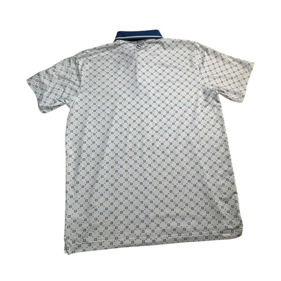 Puma FGCU Mens Polo Shirt Blue Geometric Print Size XL Polyester - Picture 5 of 10